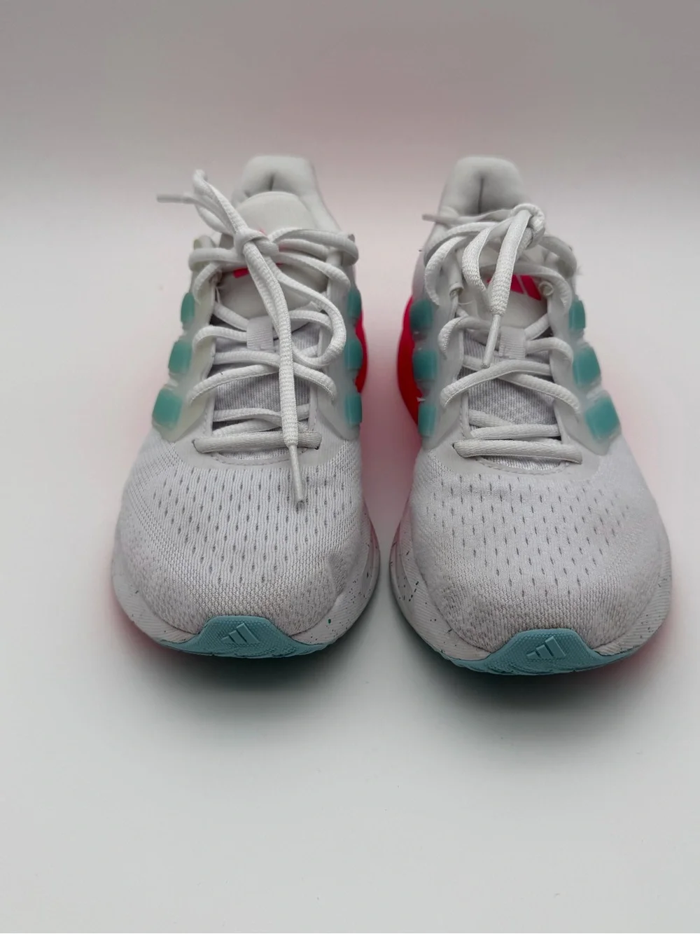 Adidas Girls’ Running Shoes | White/Teal/Pink | GUC | Size 4 | Style JS1097